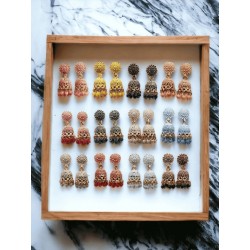 индийские серьги джумки разноцветные