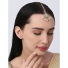 индийская тика с белыми камнями и жемчугом