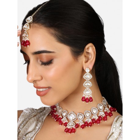 индийские украшения комплект рубиновый