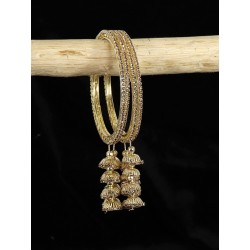 индийские браслеты со стразами и подвесками золотые