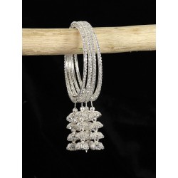индийские браслеты со стразами и подвесками серебро