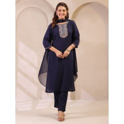 индийский женский костюм брючный синий