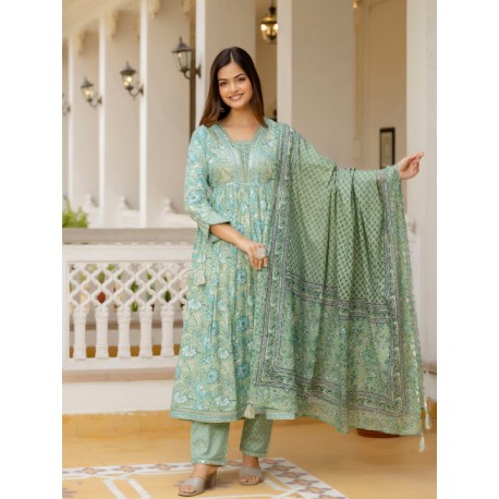 индийский женский анаркали сьют хлопковый