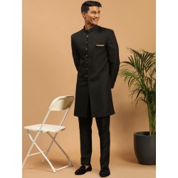 индийский мужской костюм шервани черный