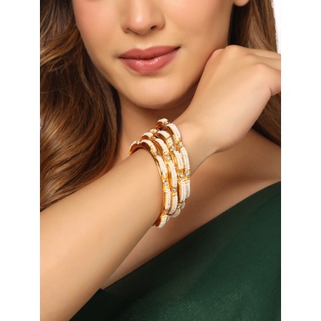 пара индийских браслетов с жемчугом