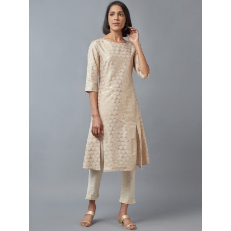 индийская туника бежевая с золотом