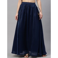 длинная индийская юбка темно синяя