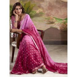 индийское сари розовое с градиентом