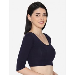 индийская блузка под сари рукава три четверти темно синяя