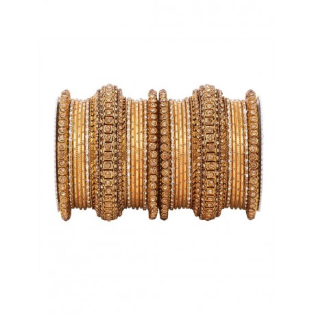индийские браслеты золотые со стразами 65 мм
