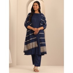 индийский женский костюм темно синий