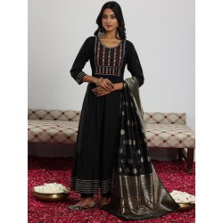 индийский костюм женский черный с серебром