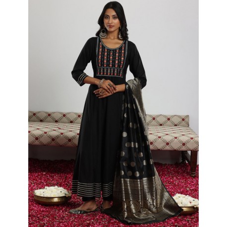 индийский костюм женский черный с серебром