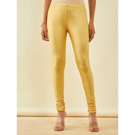 индийские легинсы чуридары золотые