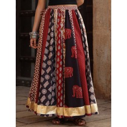 индийская юбка этно со слонами пачворк