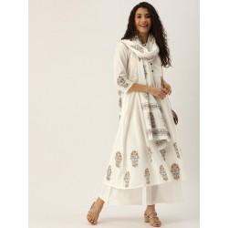 индийский женский хлопковый костюм белый