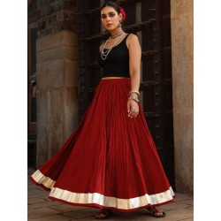 длинная индийская юбка бордовая с золотой тесьмой