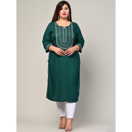 индийская туника зеленая с вышивкой