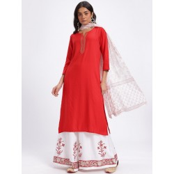 индийский комплект украшений красно-белый