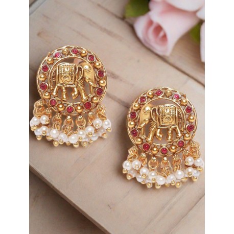 индийские серьги круглые со слонами