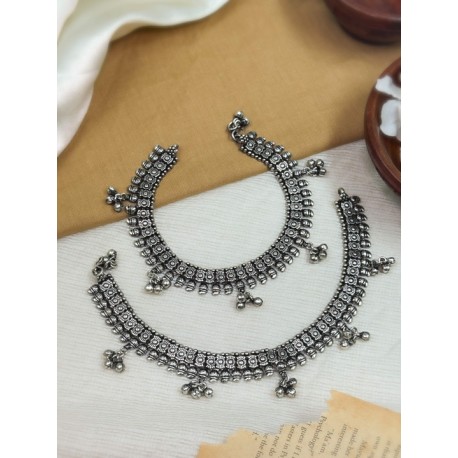 пара индийских ножных браслетов  с колокольчиками