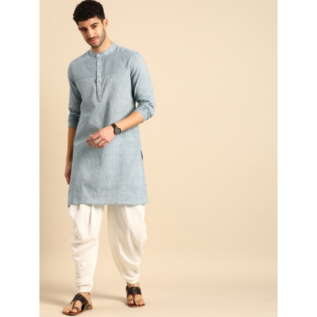 индийский мужской костюм голубая курта и белые брюки патиалы