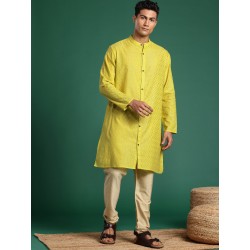 индийская мужская курта лайм