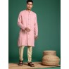 индийская мужская курта розовая с золотом