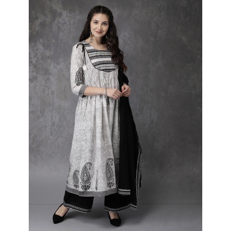 серый комплект индийской одежды S размер