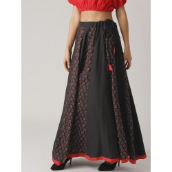 индийская юбка черная с принтом М