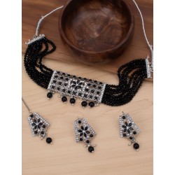 комплект индийских украшений - пара серег, ожерелье, тика