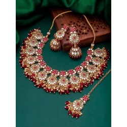 индийские украшения рубиновый комплект